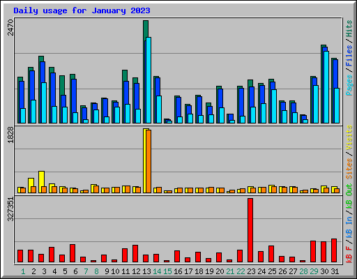 Daily usage for January 2023