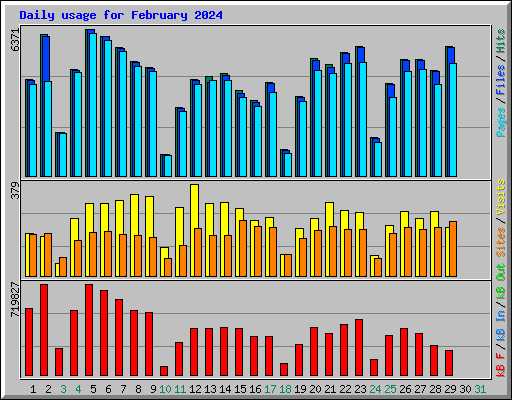 Daily usage for February 2024