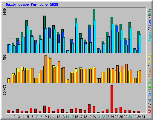 Daily usage for June 2025