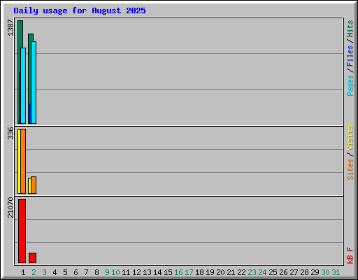 Daily usage for August 2025