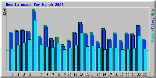 Hourly usage for March 2023