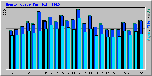 Hourly usage for July 2023