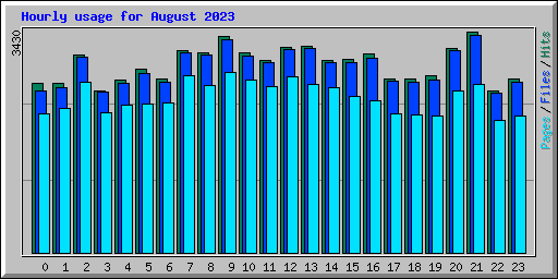 Hourly usage for August 2023