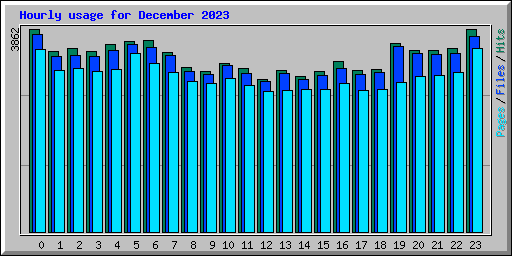Hourly usage for December 2023