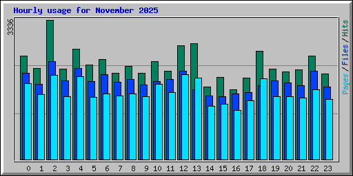 Hourly usage for November 2025