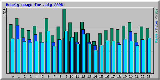 Hourly usage for July 2026